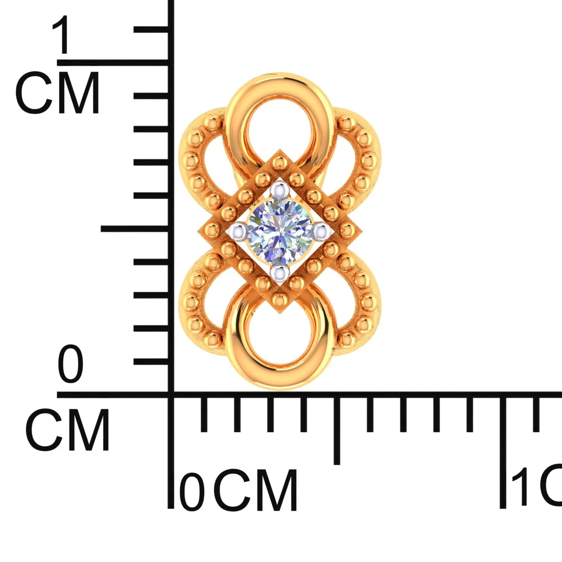 14 KT Gold & Certified Diamond Loop Matrix Pendant (without chain) for Women - Image 2