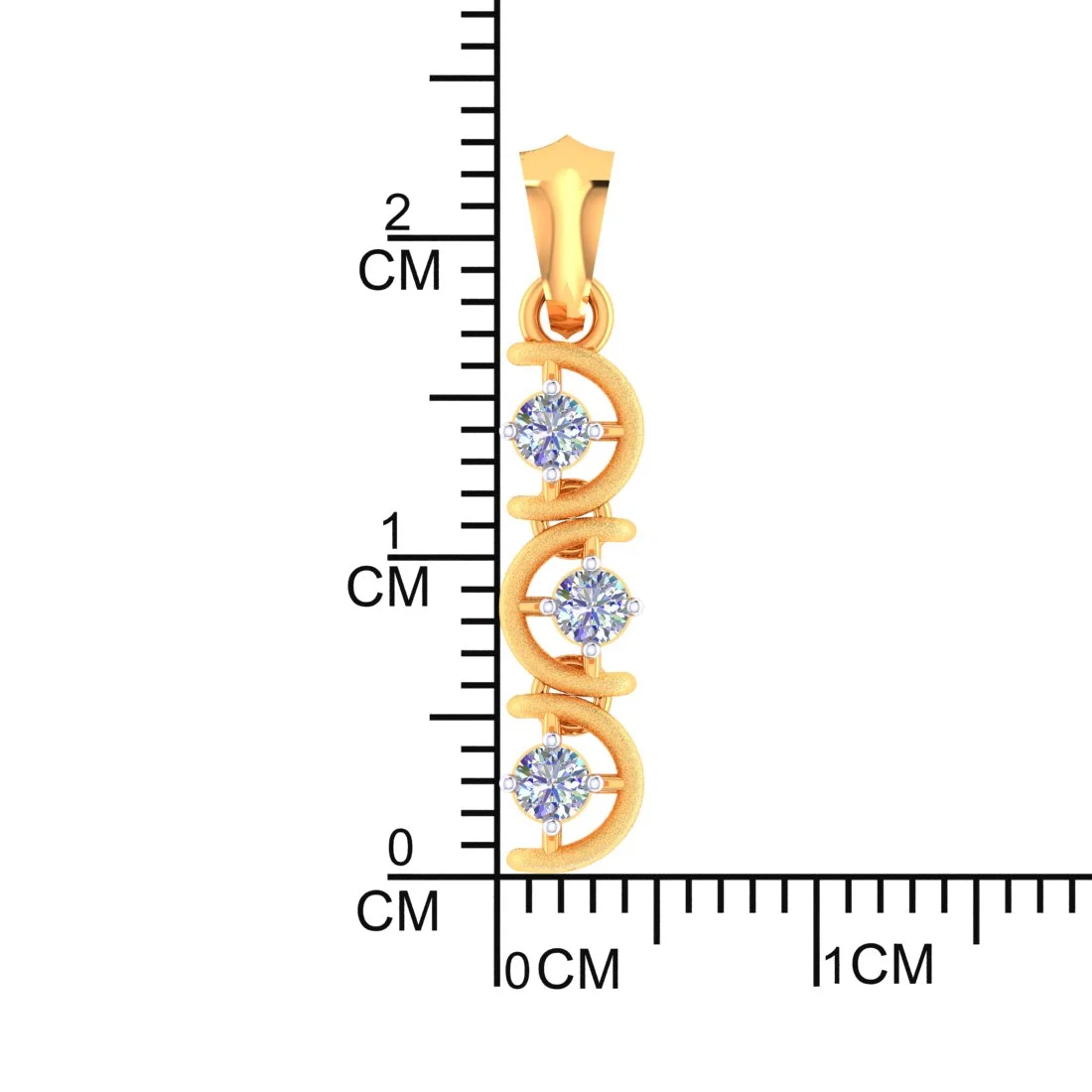 14 KT Gold & Certified Diamond TriLumine Curve Pendant (without chain) for Women - Image 3