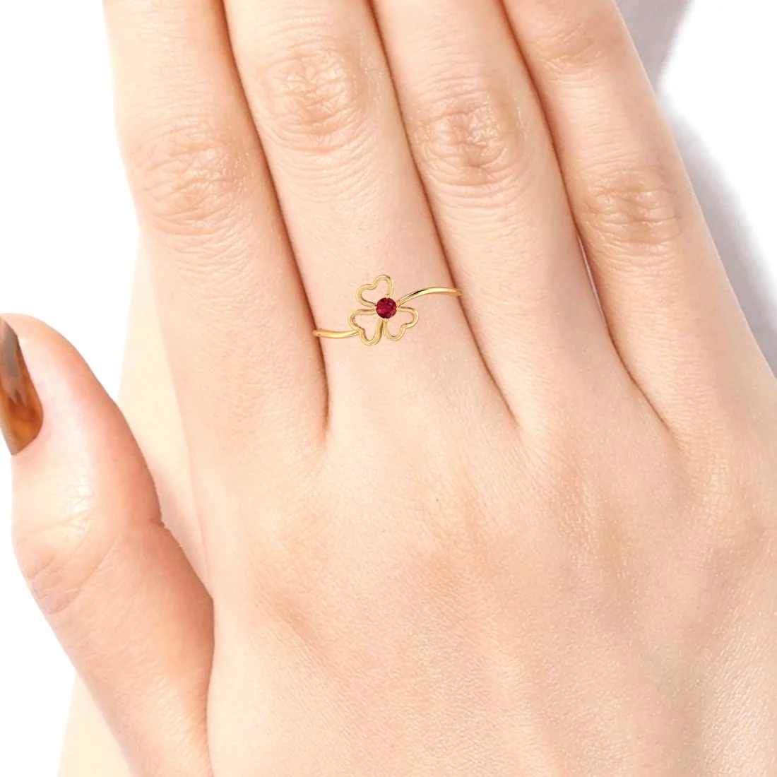 14 KT Yellow Gold Charming Blossom Delicate Beauty Ring for Women - Image 4