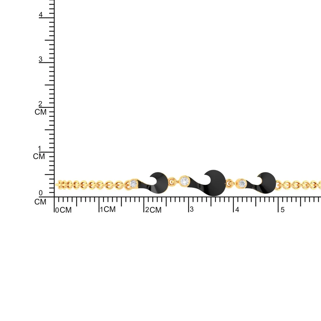 14K (585) Gold Bracelet Connected Hook Design With Interlinking Chains - Image 6