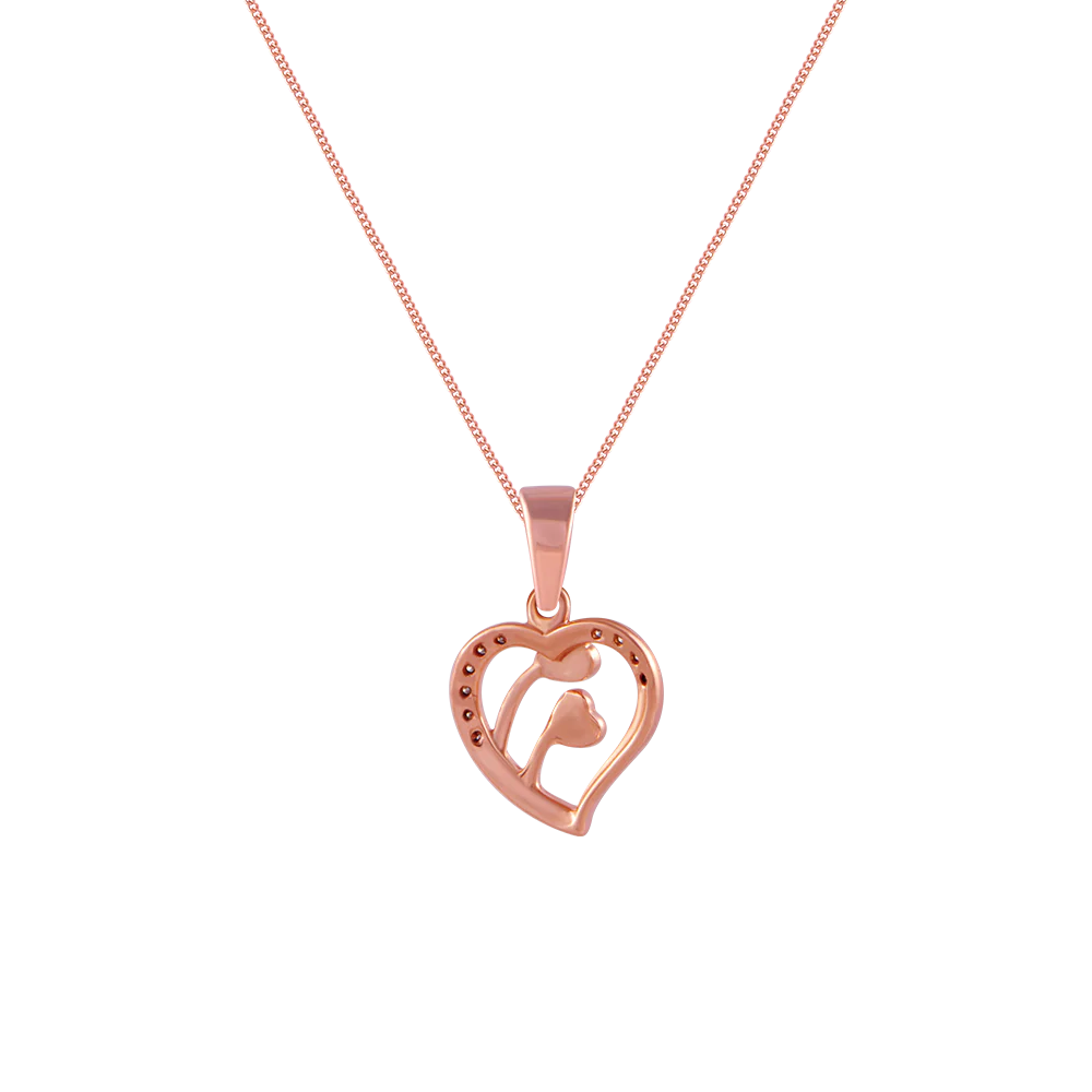 14k (585) Rose Gold And Diamond Pendant For Women - Image 3