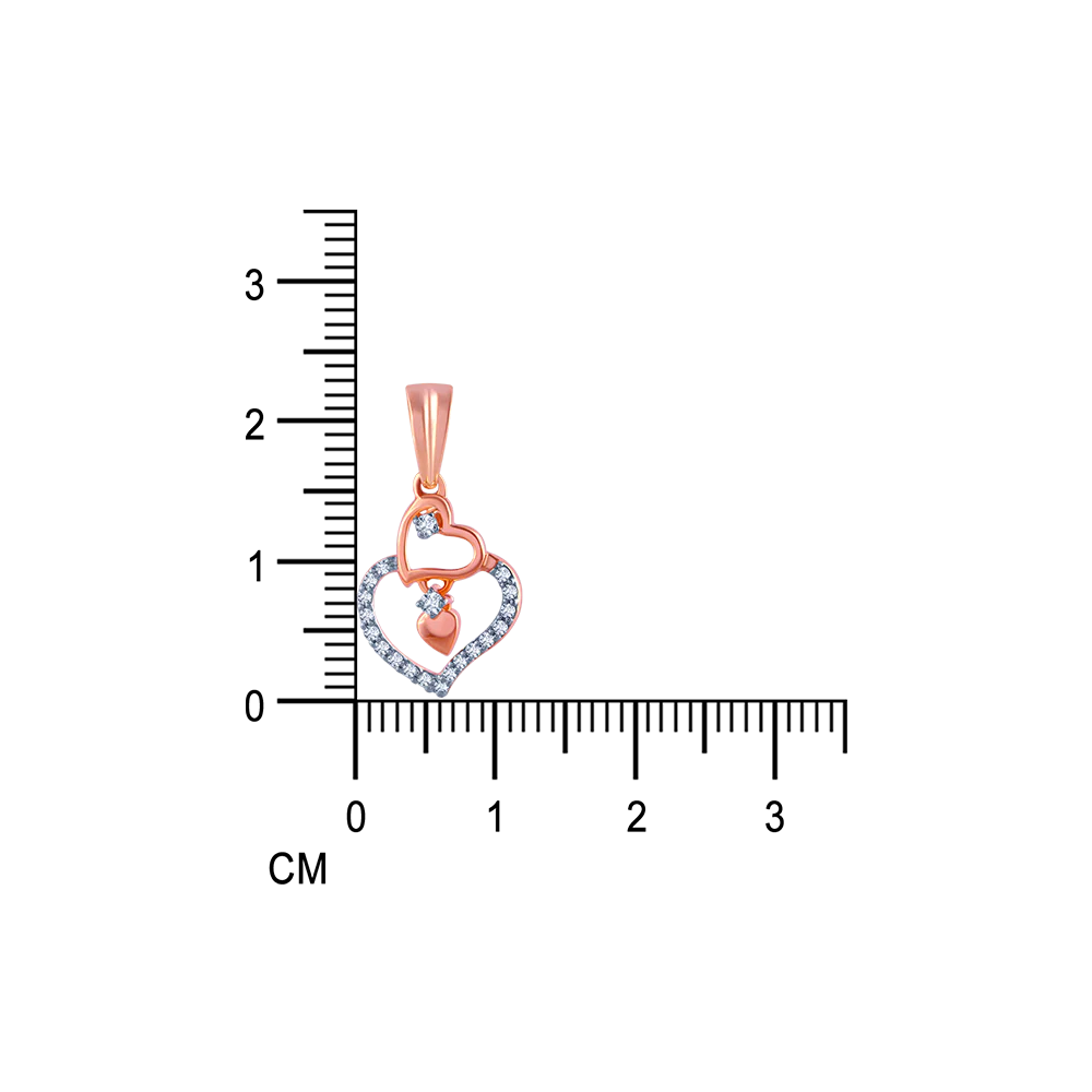 14k (585) Rose Gold And Diamond Pendant For Women - Image 5