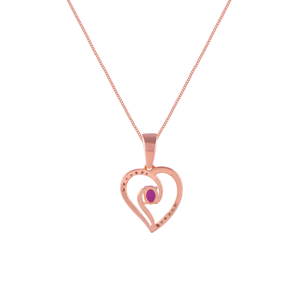 14k (585) Rose Gold And Diamond Pendant For Women - Image 3