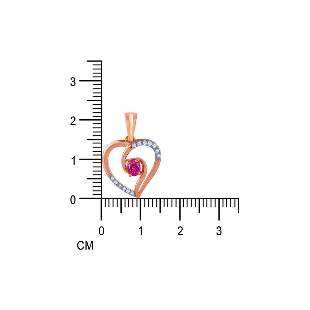 14k (585) Rose Gold And Diamond Pendant For Women - Image 5