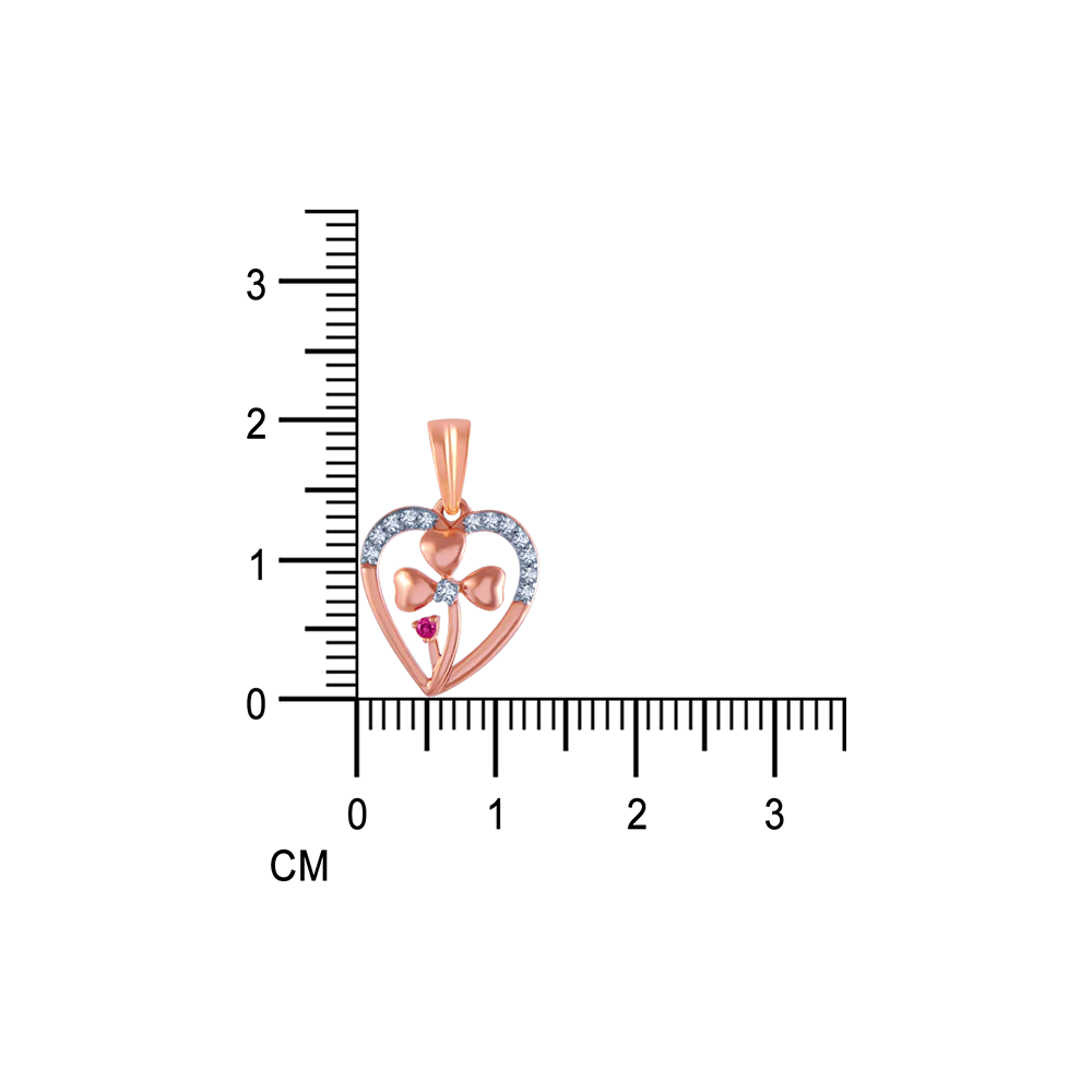 14k (585) Rose Gold And Diamond Pendant For Women - Image 5