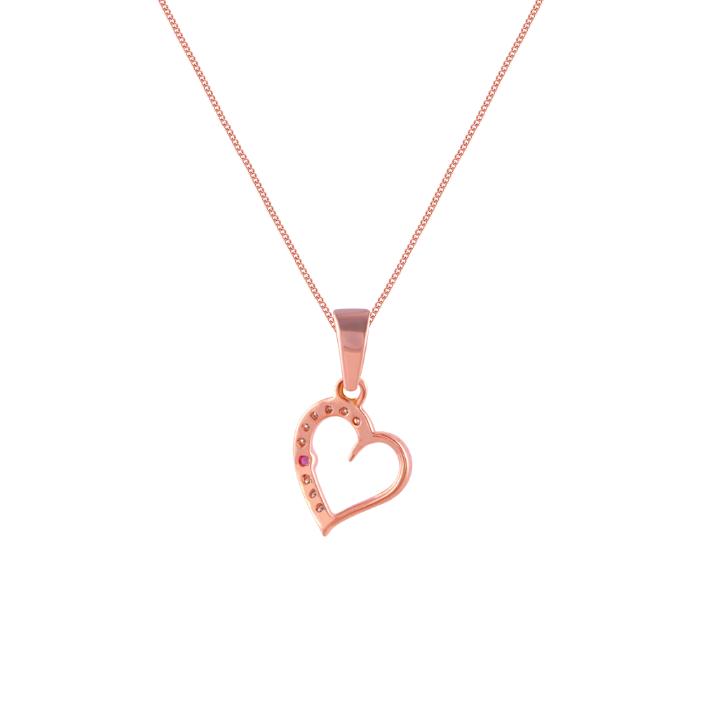 14k (585) Rose Gold And Diamond Pendant For Women - Image 3