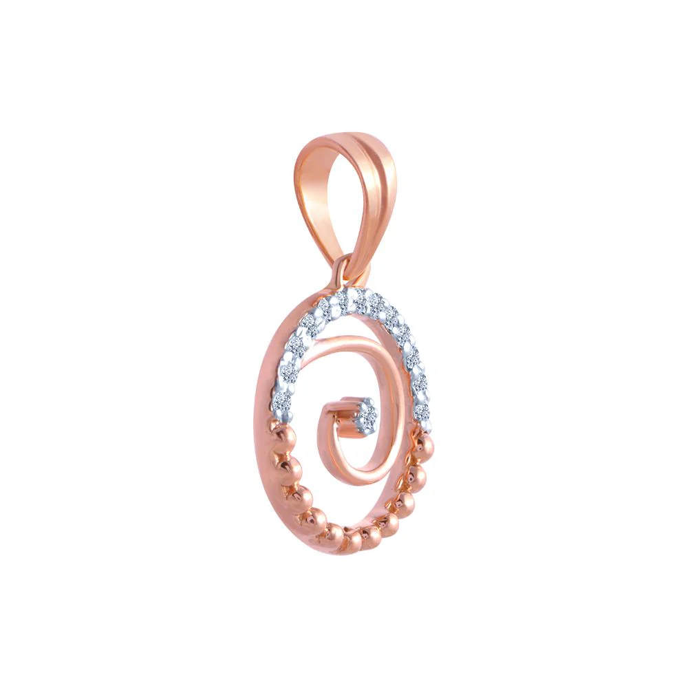 14k (585) Rose Gold And Diamond Pendant For Women - Image 3