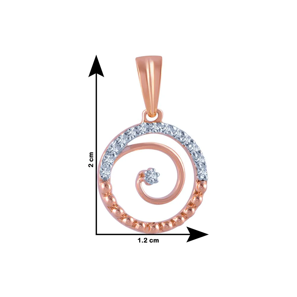 14k (585) Rose Gold And Diamond Pendant For Women - Image 4
