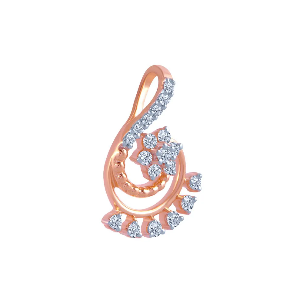 14k (585) Rose Gold And Diamond Pendant For Women - Image 3