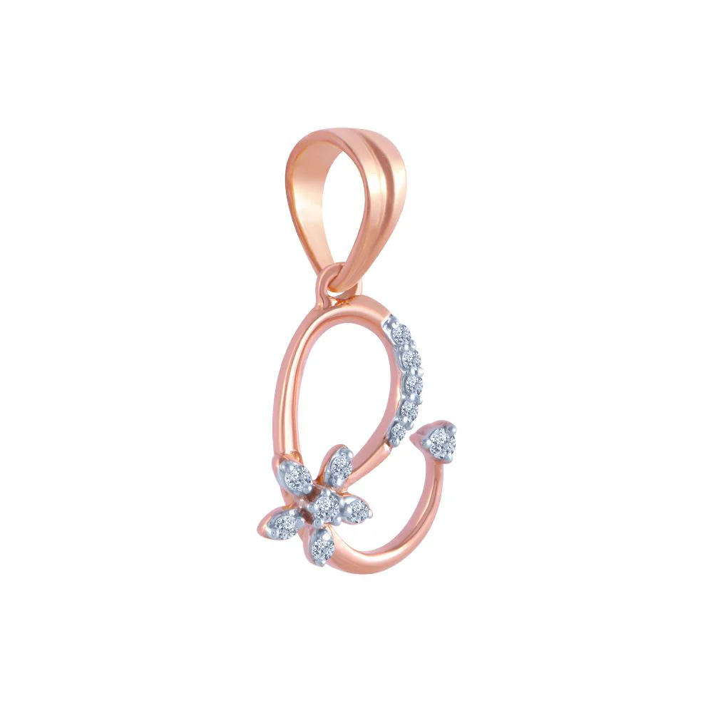 14k (585) Rose Gold And Diamond Pendant For Women - Image 3