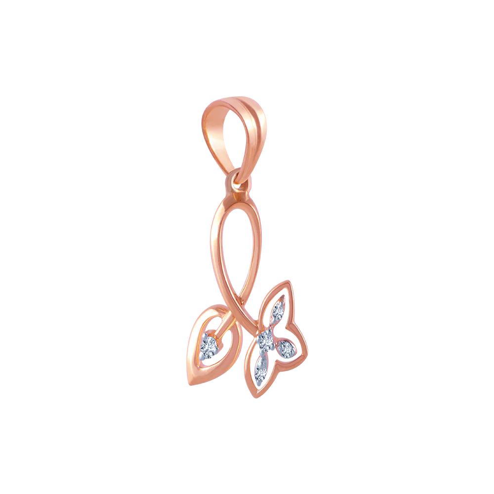 14k (585) Rose Gold And Diamond Pendant For Women - Image 3