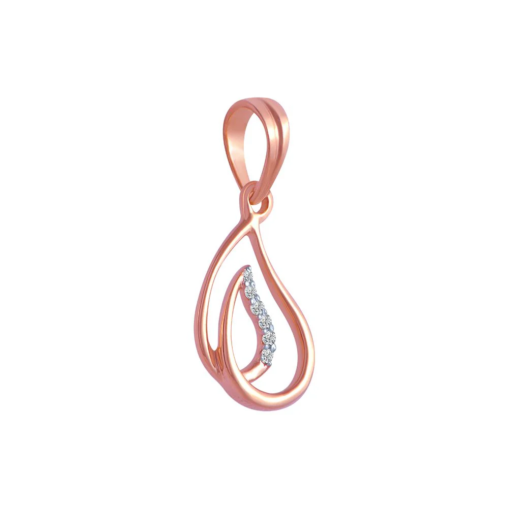 14k (585) Rose Gold And Diamond Pendant For Women - Image 3