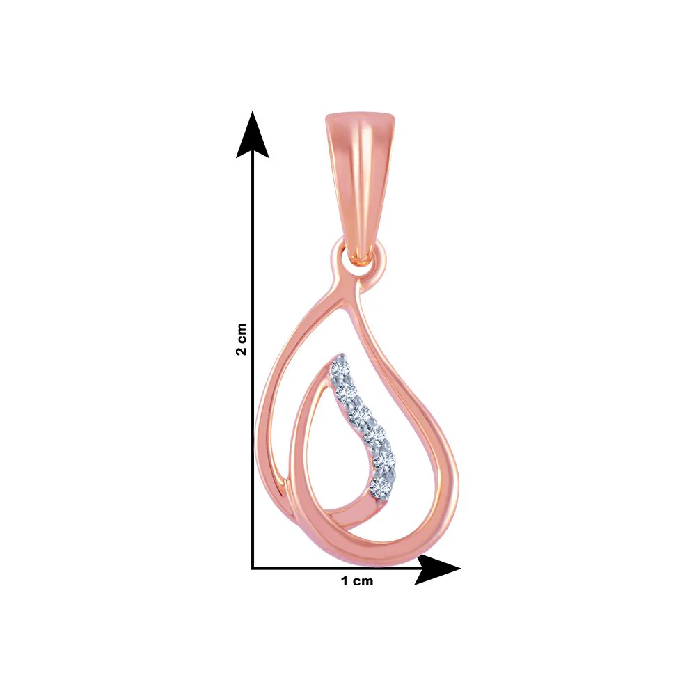 14k (585) Rose Gold And Diamond Pendant For Women - Image 4