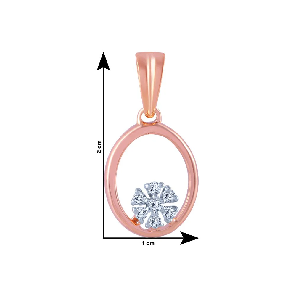 14k (585) Rose Gold And Diamond Pendant For Women - Image 4
