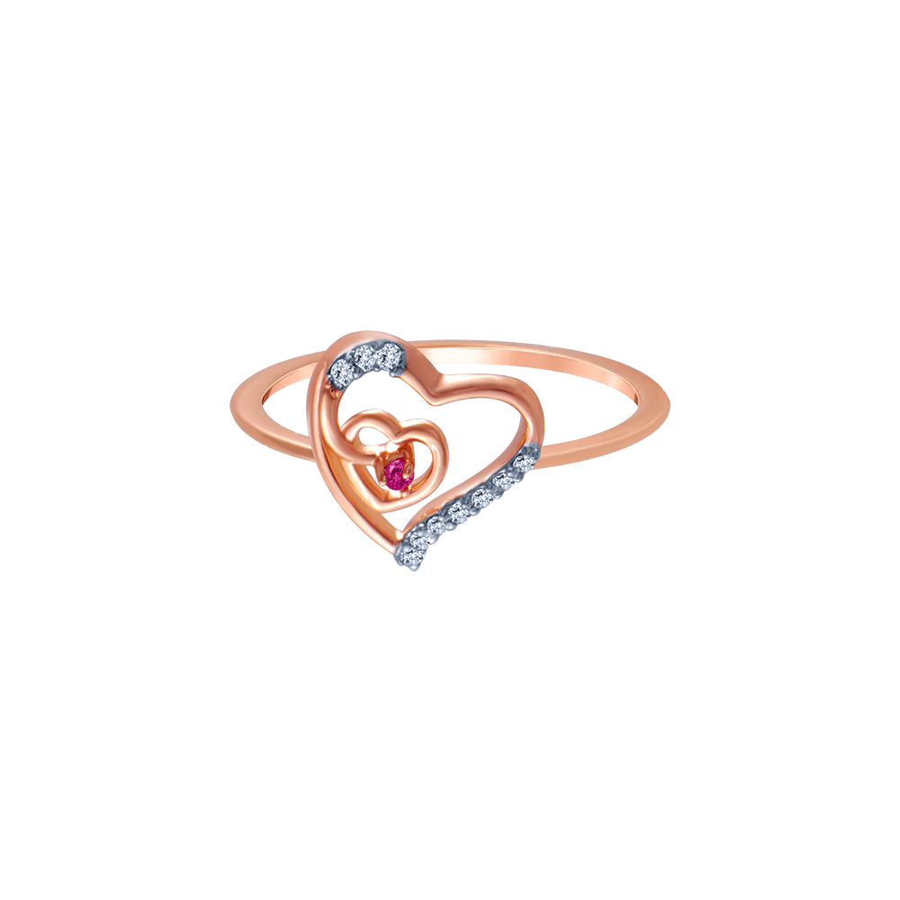 14k (585) Rose Gold And Diamond Ring For Women - Image 3