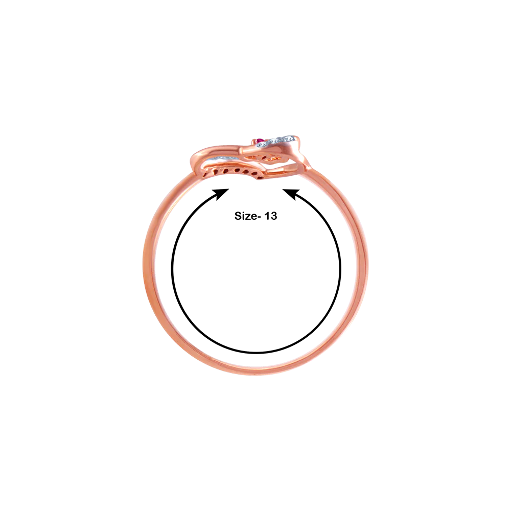 14k (585) Rose Gold And Diamond Ring For Women - Image 5