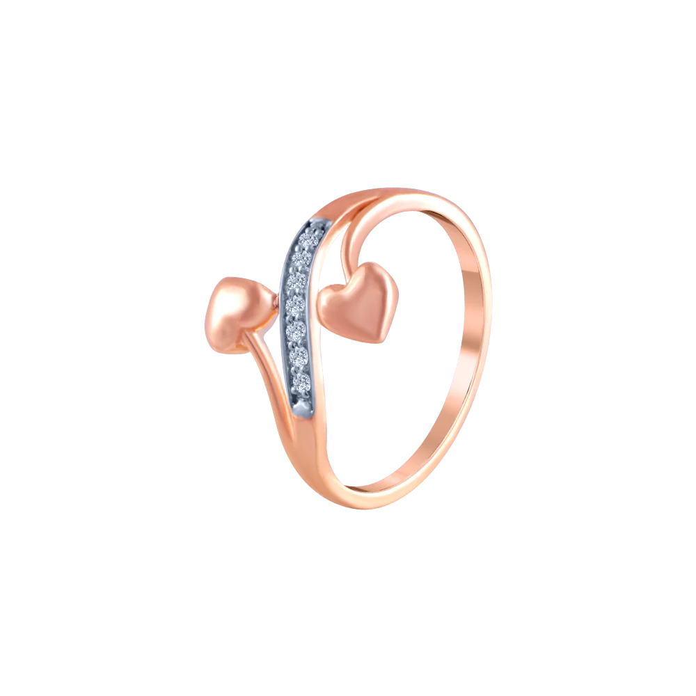14k (585) Rose Gold And Diamond Ring For Women