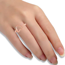 14k (585) Rose Gold And Diamond Ring For Women - Image 4