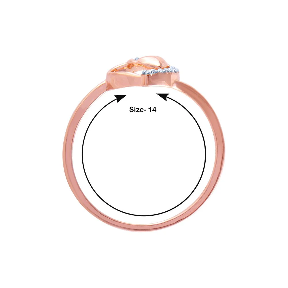 14k (585) Rose Gold And Diamond Ring For Women - Image 4