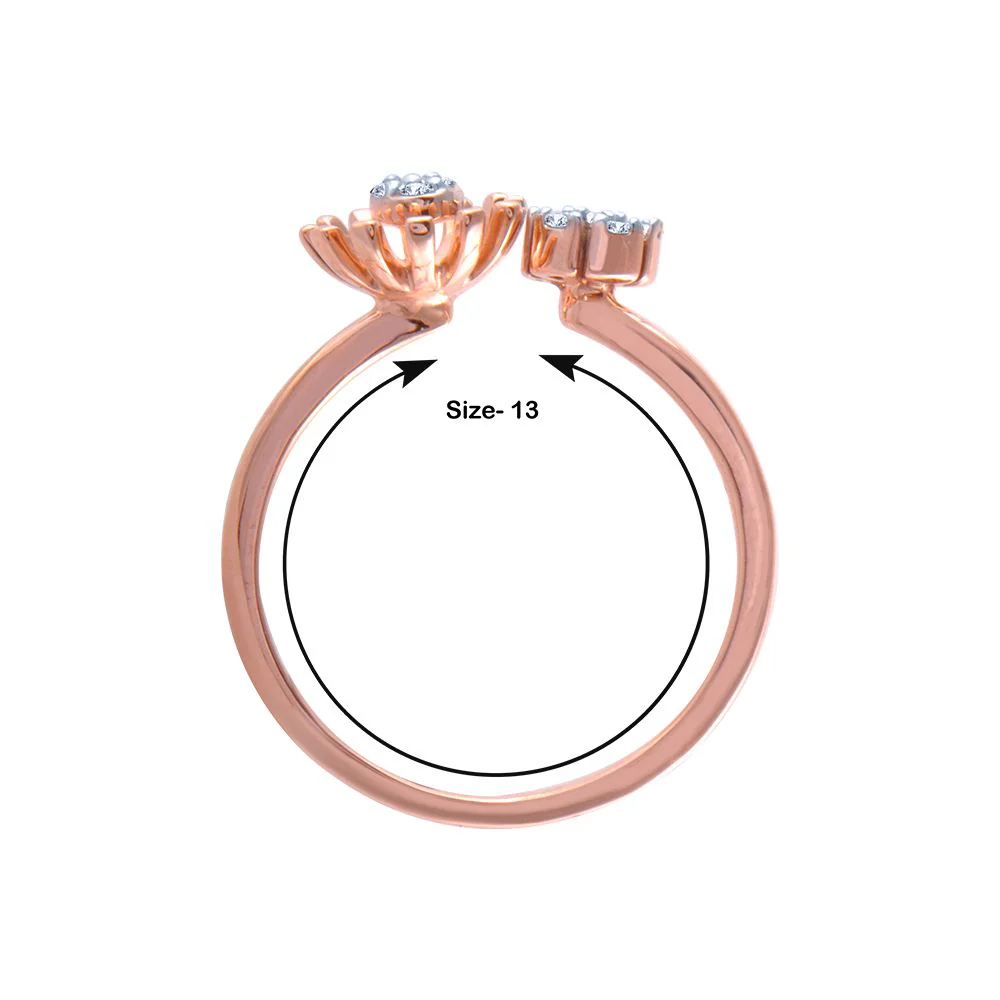 14k (585) Rose Gold And Diamond Ring For Women - Image 4