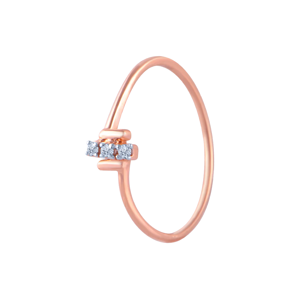 14k (585) Rose Gold And Diamond Ring For Women - Image 3