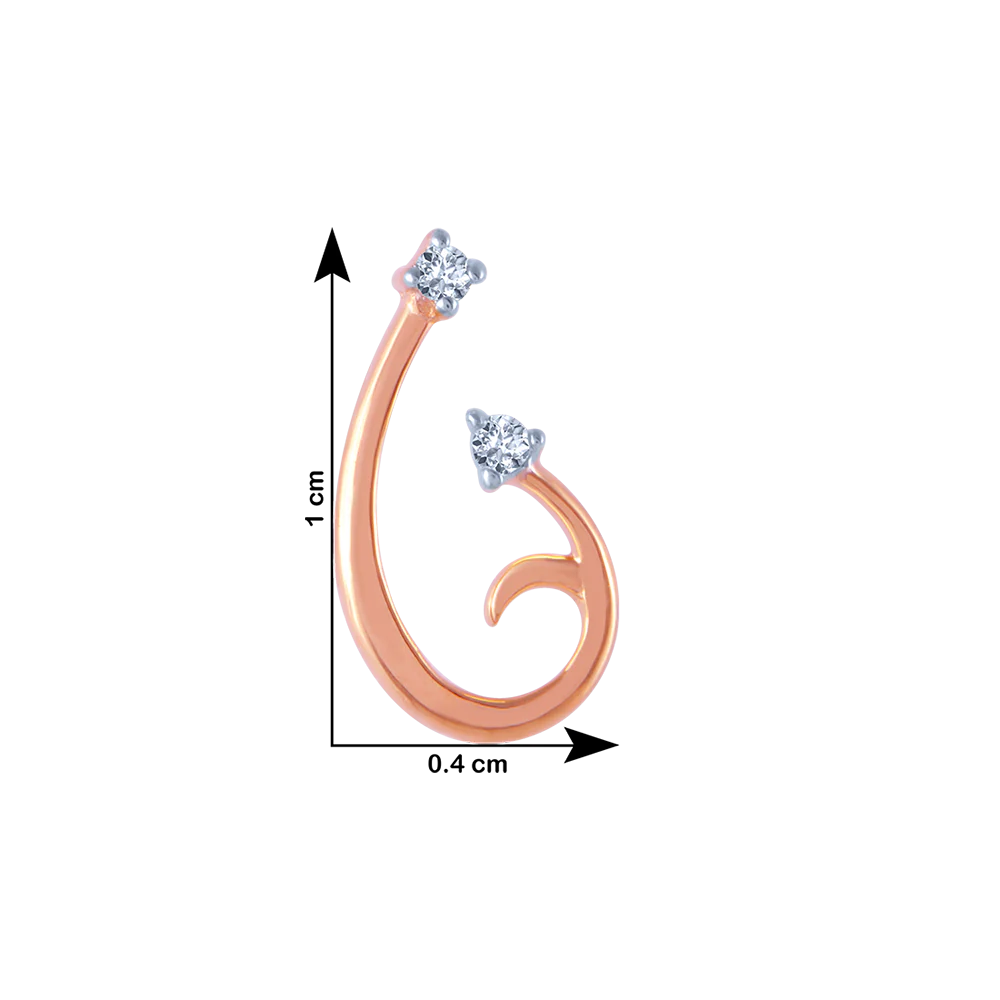 14k (585) Rose Gold And Diamond Stud Earrings For Women - Image 4