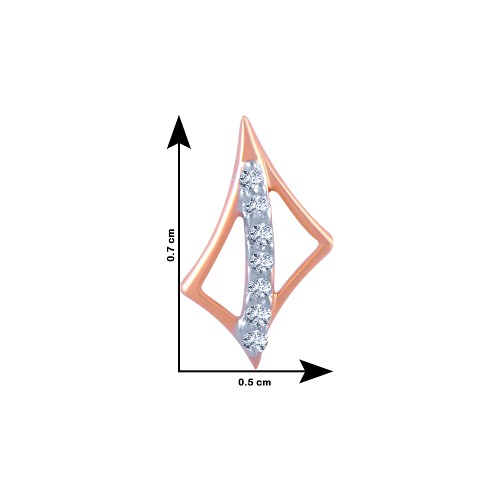14k (585) Rose Gold And Diamond Stud Earrings For Women - Image 3