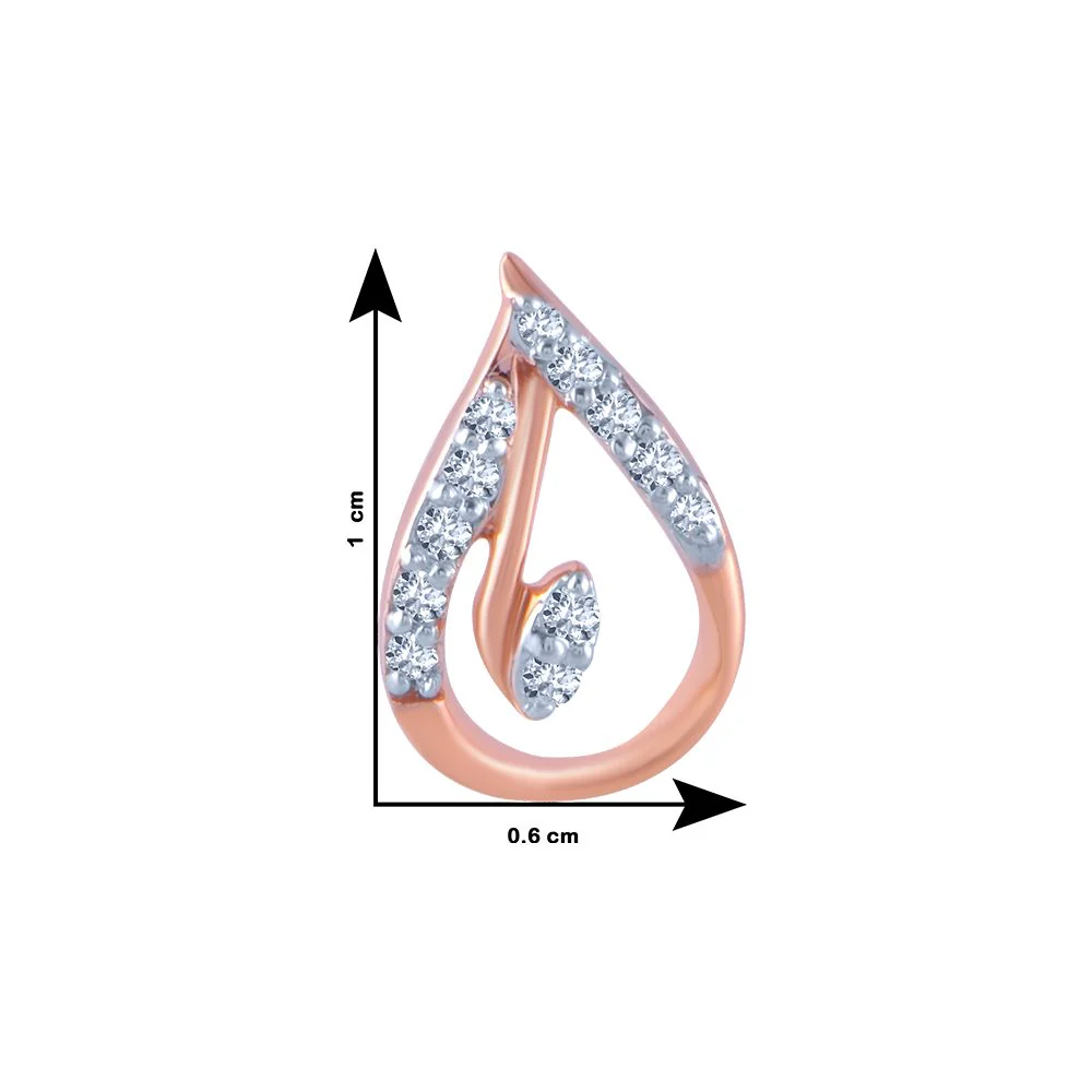 14k (585) Rose Gold And Diamond Stud Earrings For Women - Image 4