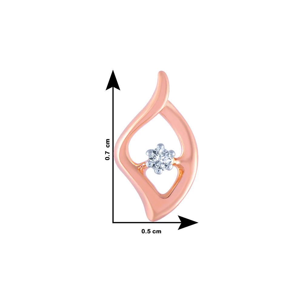 14k (585) Rose Gold And Diamond Stud Earrings For Women - Image 4