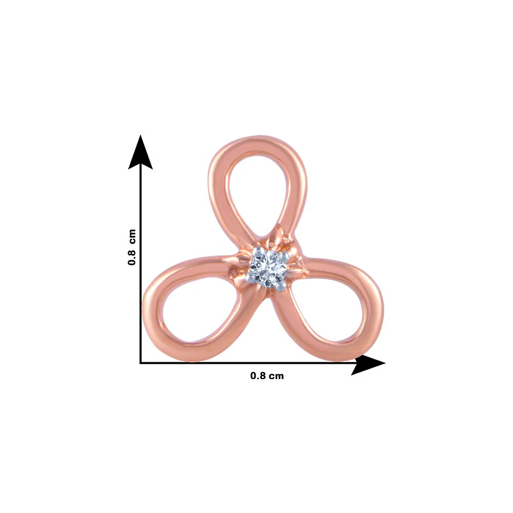 14k (585) Rose Gold And Diamond Stud Earrings For Women - Image 4