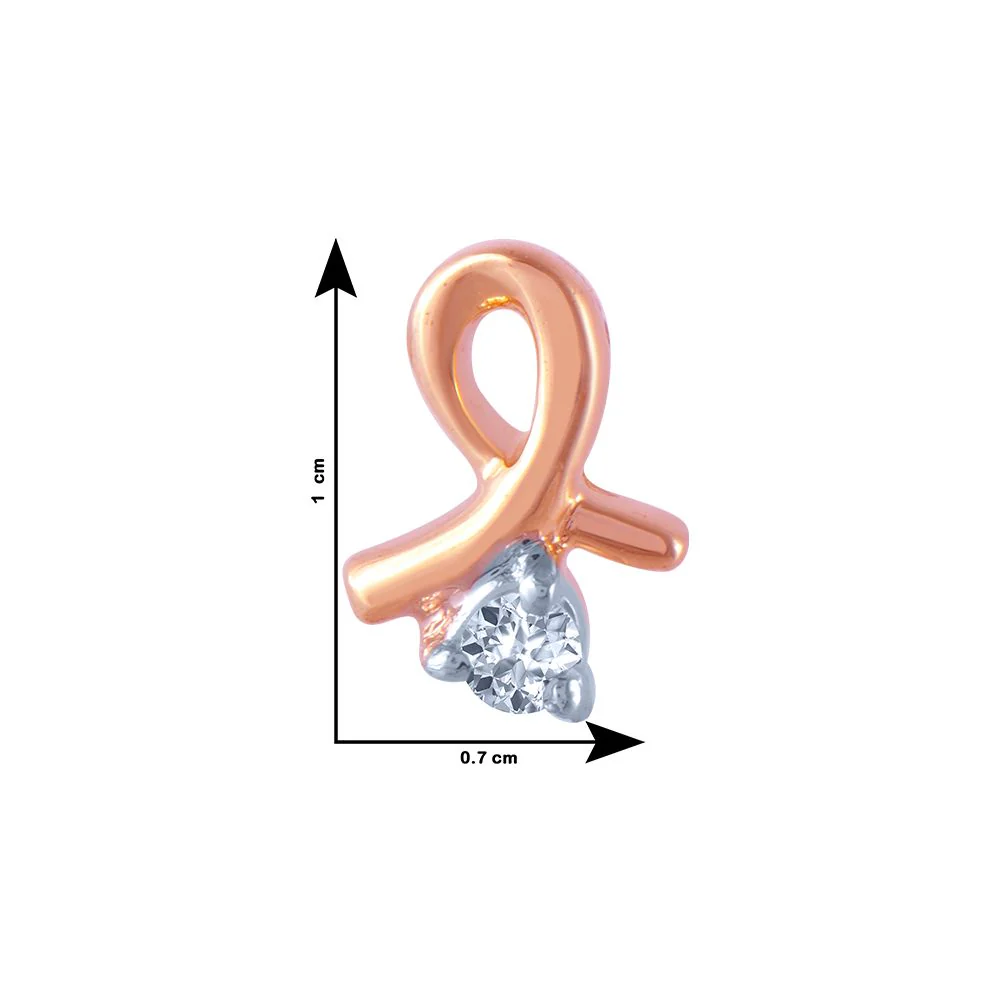 14k (585) Rose Gold And Diamond Stud Earrings For Women - Image 4