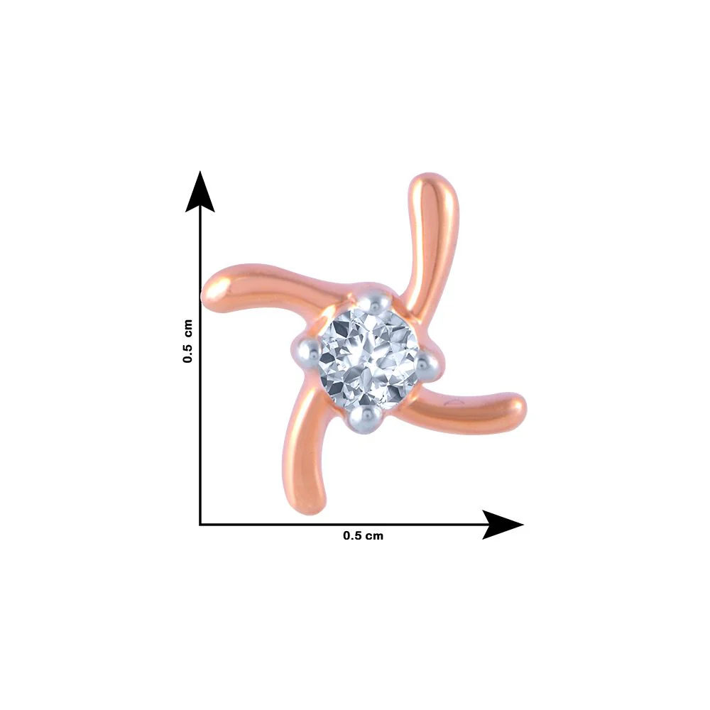 14k (585) Rose Gold And Diamond Stud Earrings For Women - Image 4