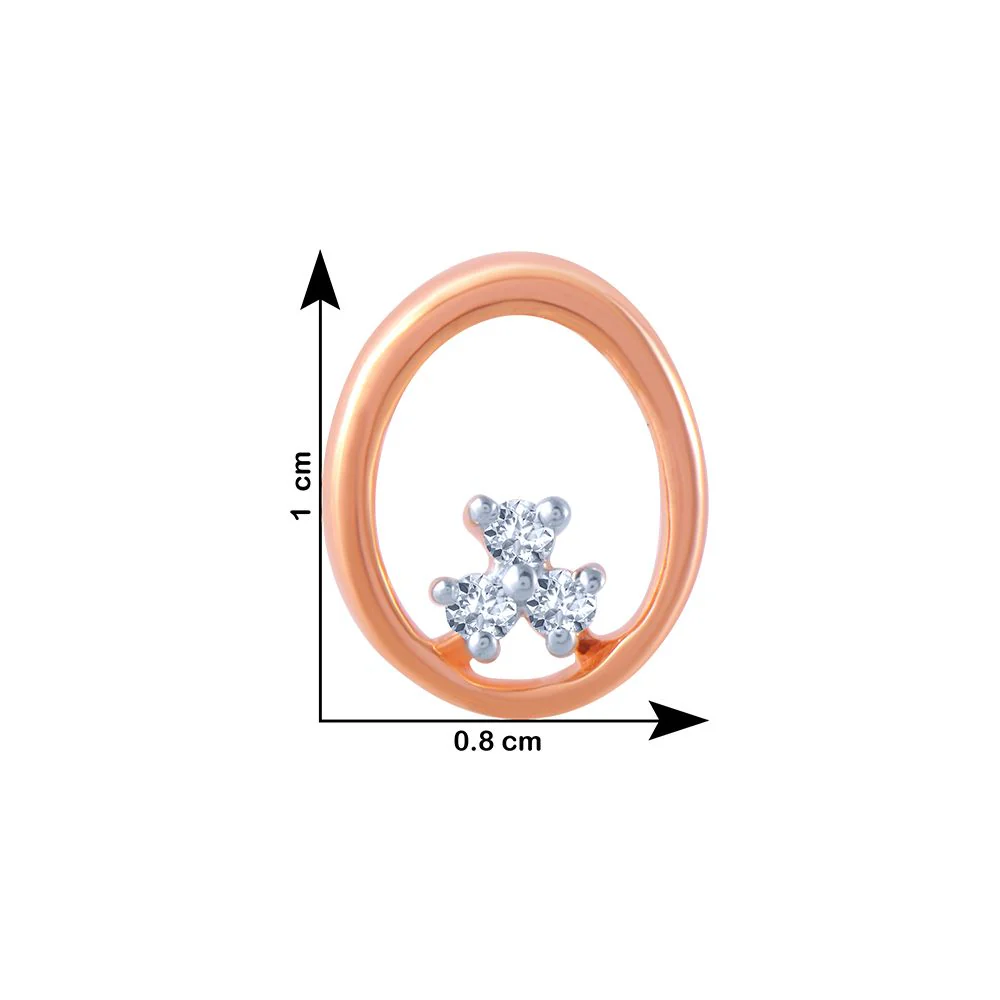 14k (585) Rose Gold And Diamond Stud Earrings For Women - Image 4