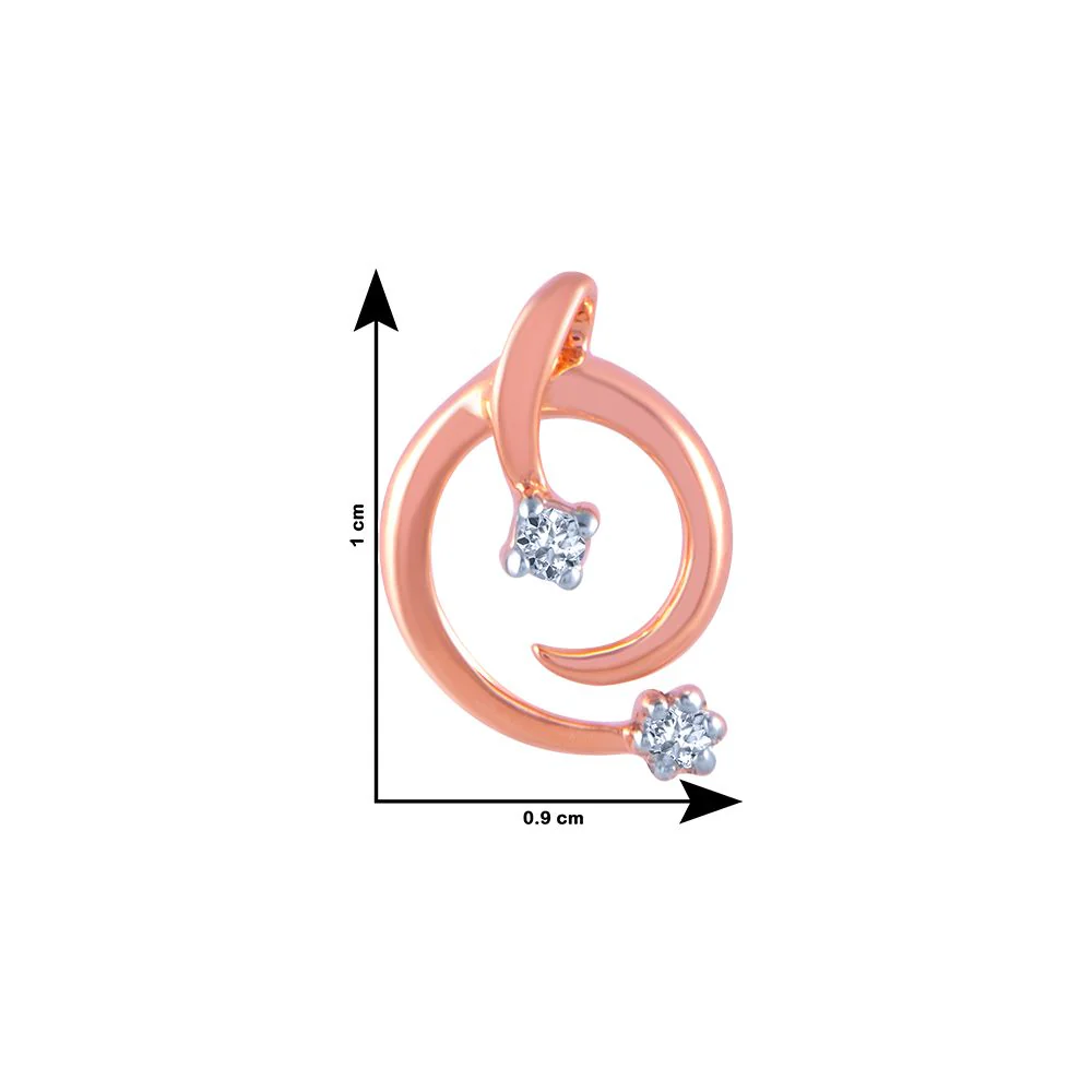 14k (585) Rose Gold And Diamond Stud Earrings For Women - Image 4