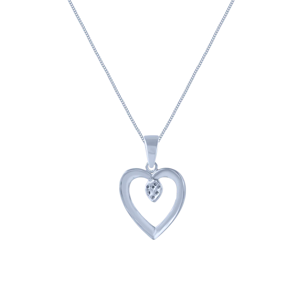 14k (585) White Gold And Diamond Pendant For Women - Image 3