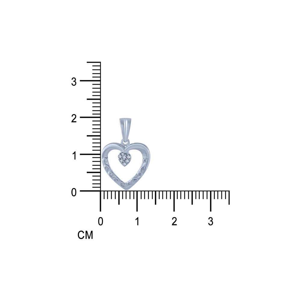 14k (585) White Gold And Diamond Pendant For Women - Image 5