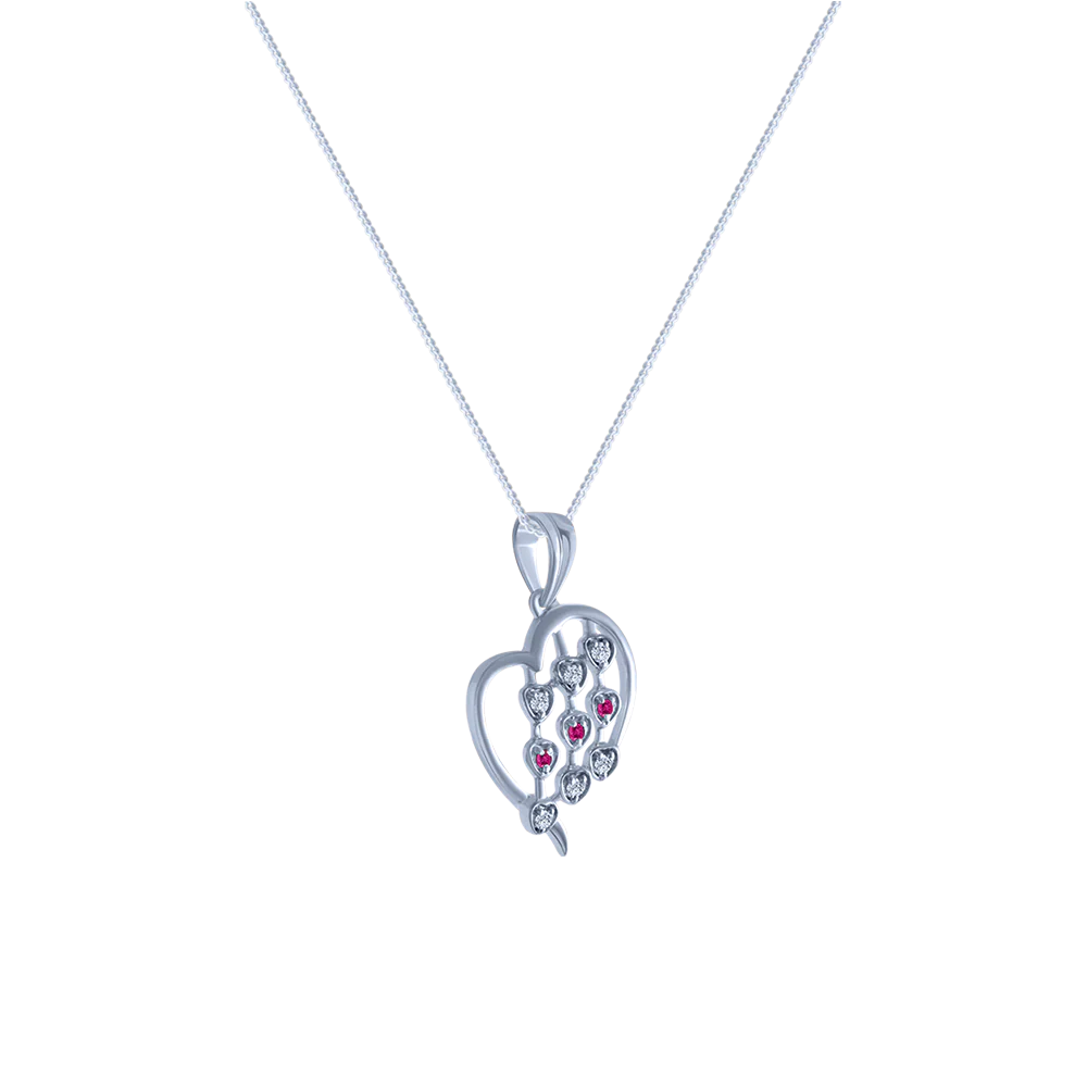 14k (585) White Gold And Diamond Pendant For Women - Image 2