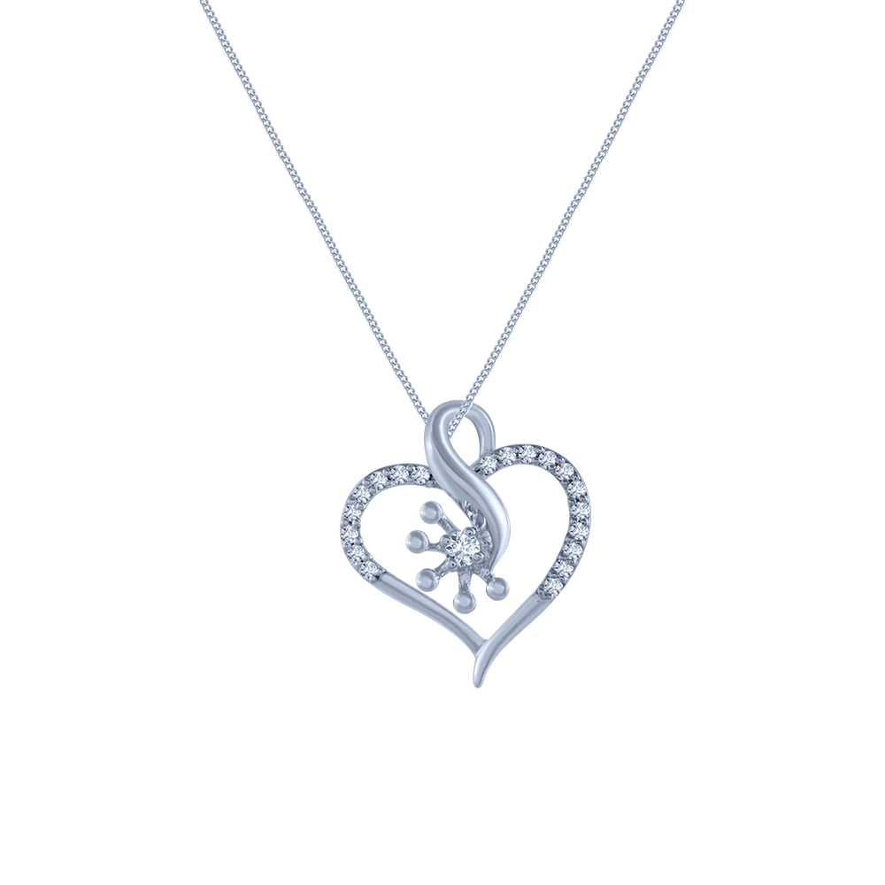 14k (585) White Gold And Diamond Pendant For Women