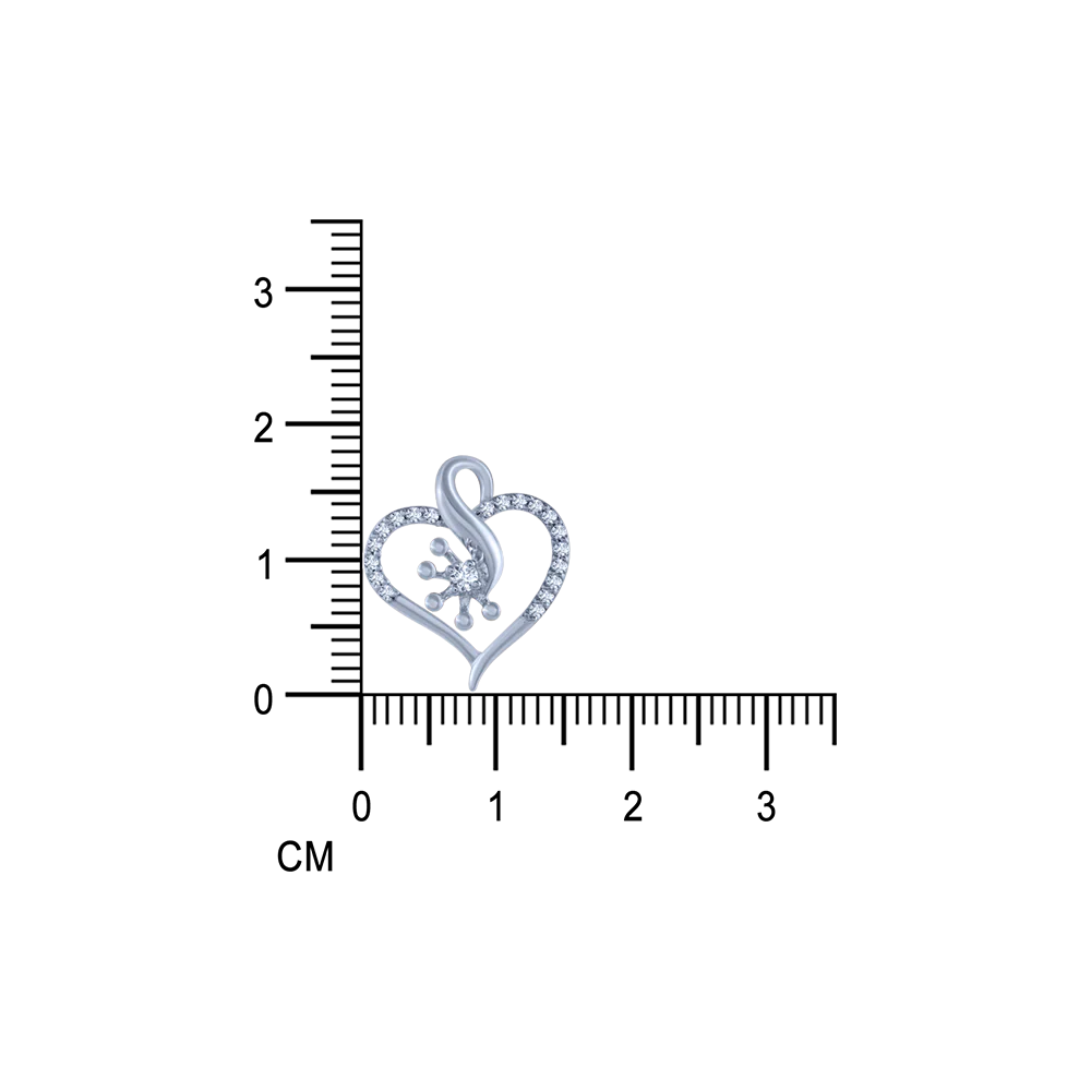 14k (585) White Gold And Diamond Pendant For Women - Image 5