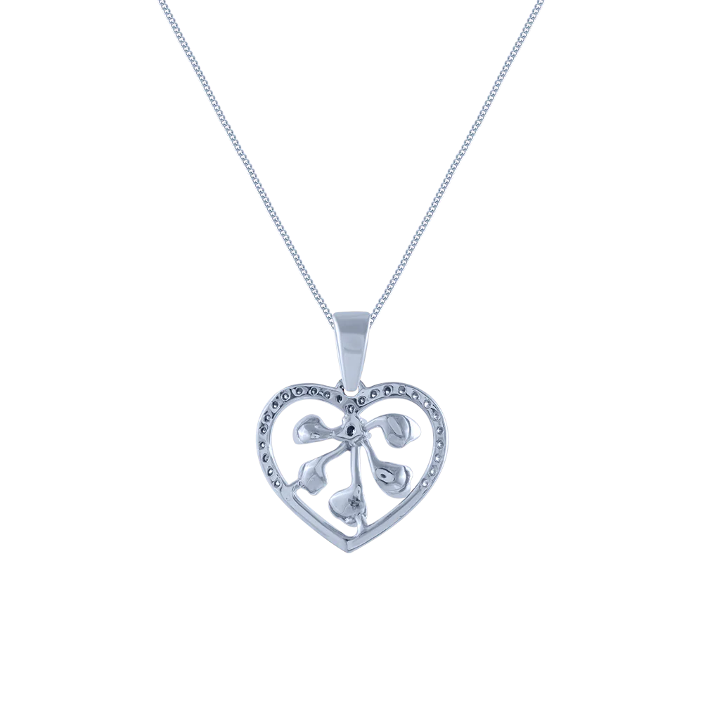 14k (585) White Gold And Diamond Pendant For Women - Image 3