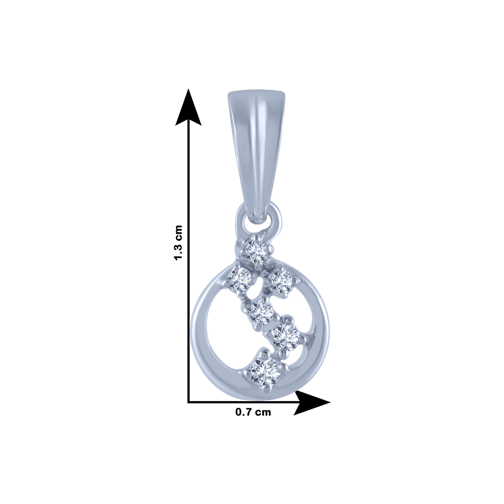 14k (585) White Gold And Diamond Pendant For Women - Image 3