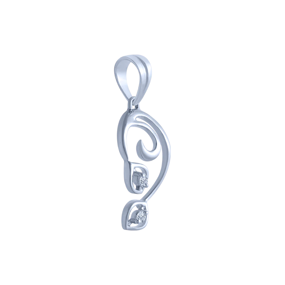 14k (585) White Gold And Diamond Pendant For Women - Image 3