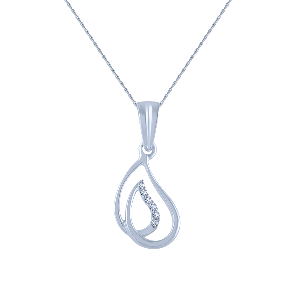 14k (585) White Gold And Diamond Pendant For Women