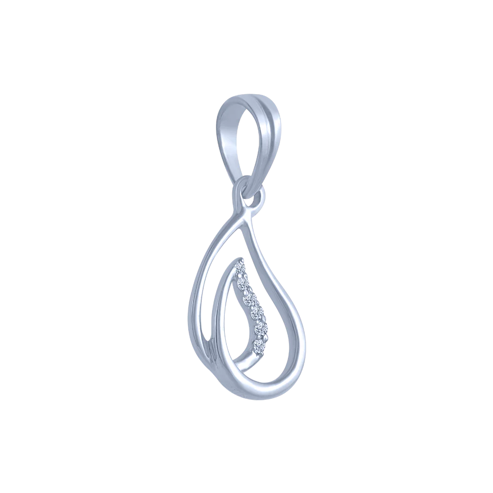 14k (585) White Gold And Diamond Pendant For Women - Image 3