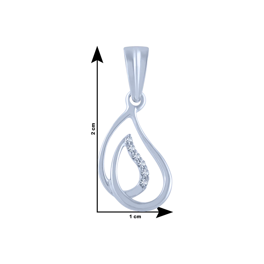 14k (585) White Gold And Diamond Pendant For Women - Image 4