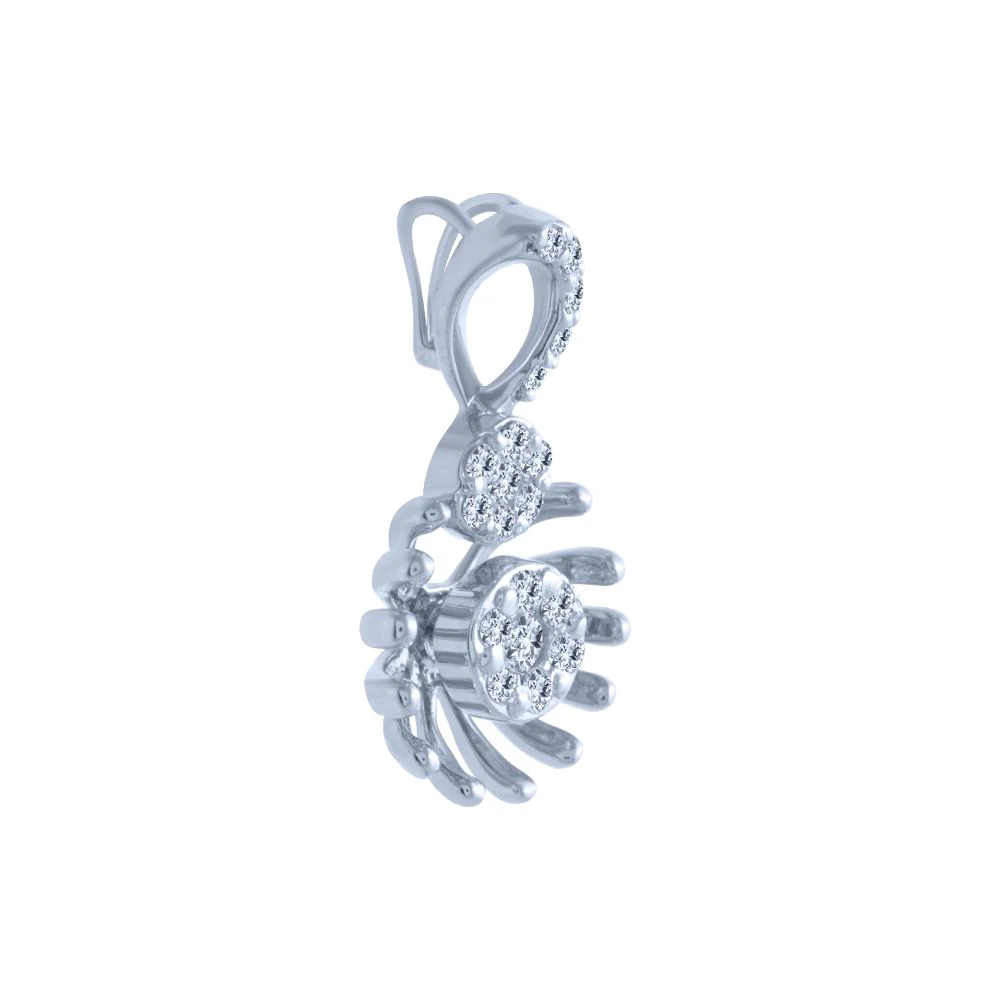 14k (585) White Gold And Diamond Pendant For Women - Image 3