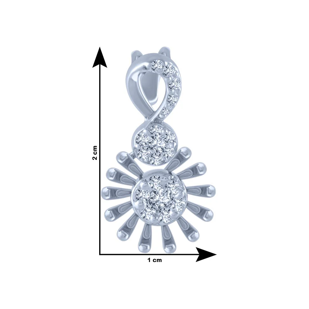 14k (585) White Gold And Diamond Pendant For Women - Image 4