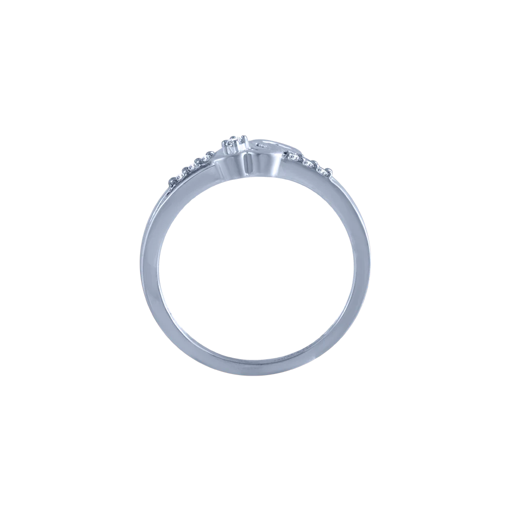 14k (585) White Gold And Diamond Ring For Women - Image 2