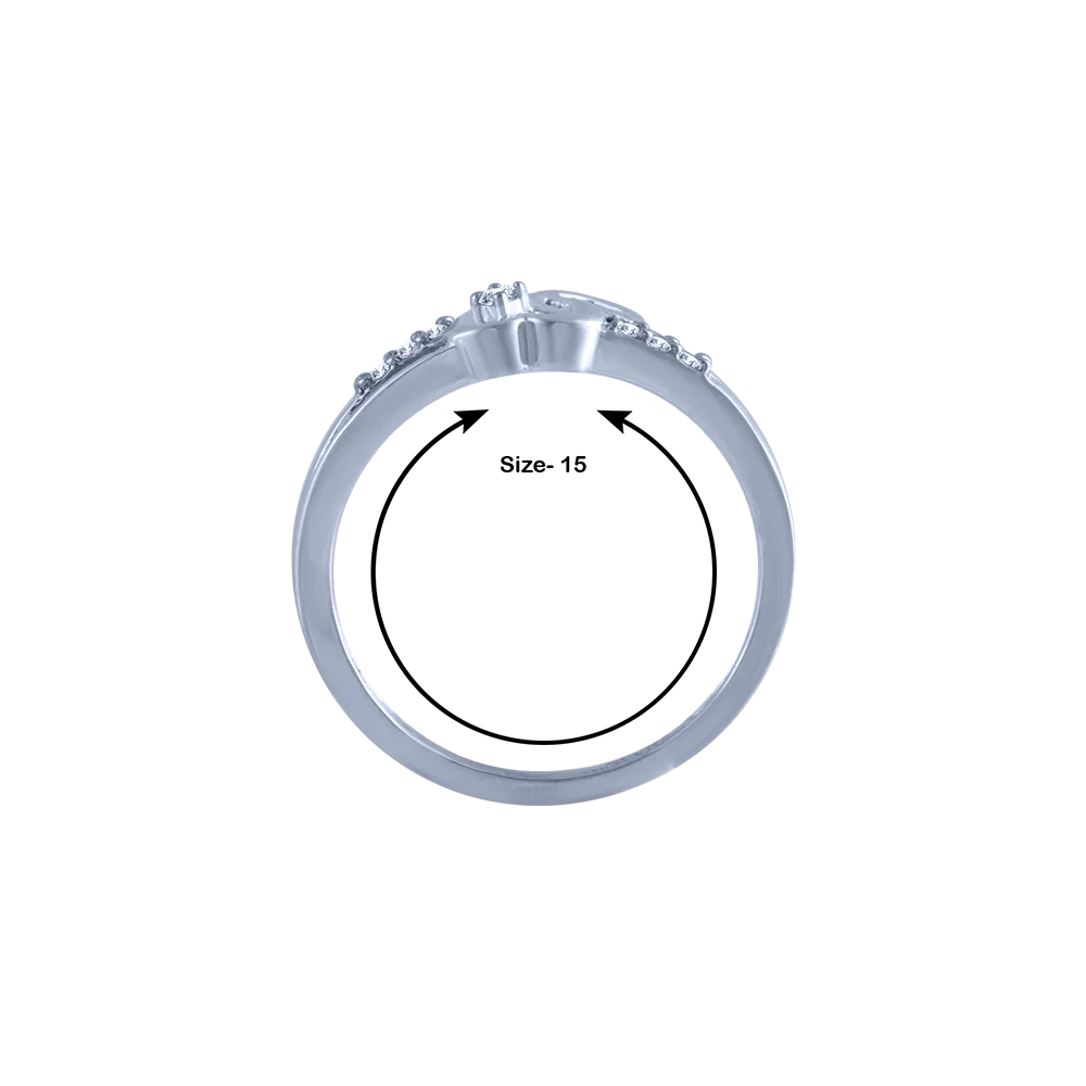 14k (585) White Gold And Diamond Ring For Women - Image 5