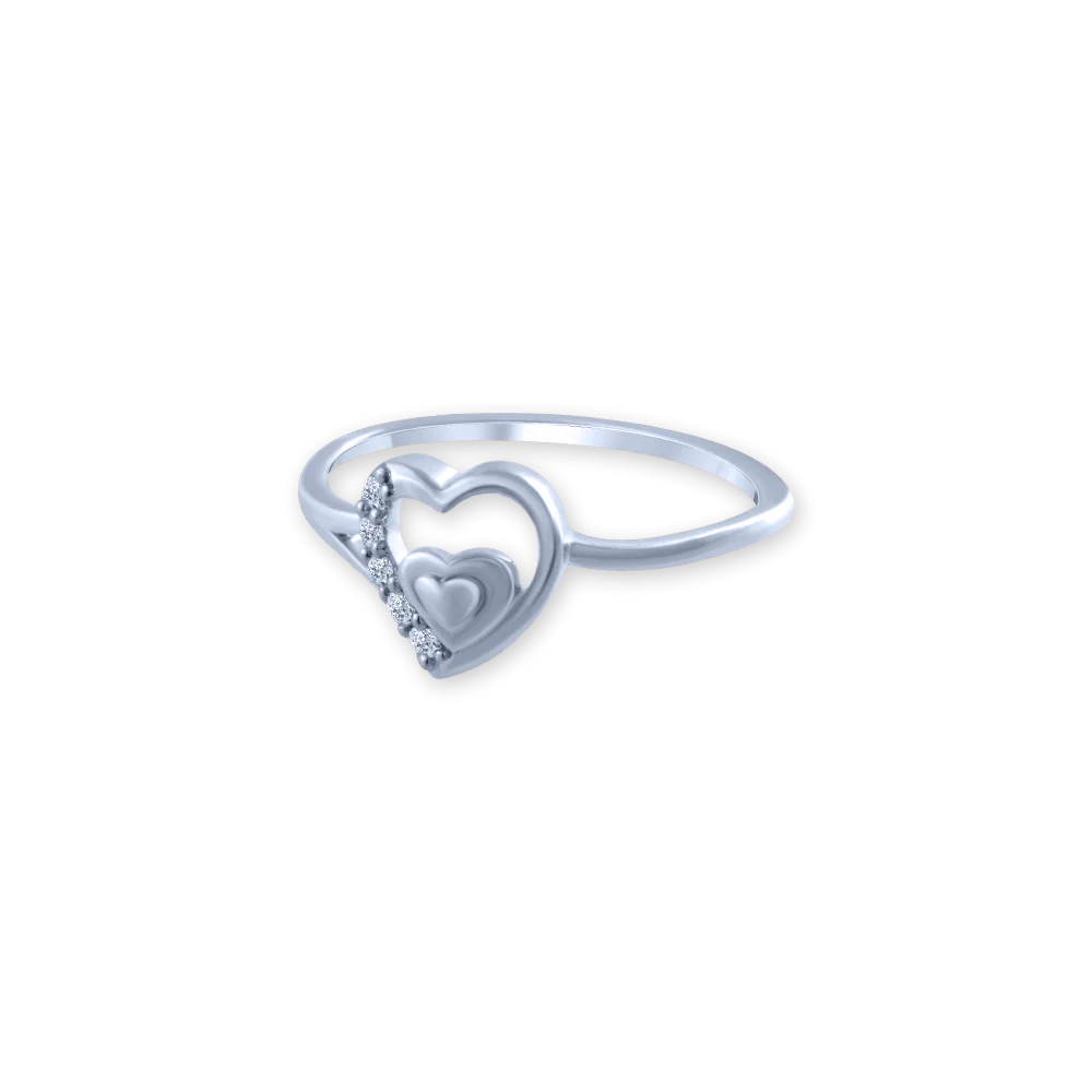 14k (585) White Gold And Diamond Ring For Women - Image 3